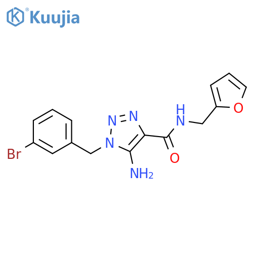 5-amino-1-(3-bromophenyl)methyl-N-(furan-2-yl)methyl-1H-1,2,3-triazole-4-carboxamide structure