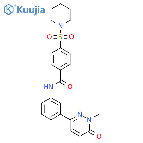 N-3-(1-methyl-6-oxo-1,6-dihydropyridazin-3-yl)phenyl-4-(piperidine-1-sulfonyl)benzamide structure