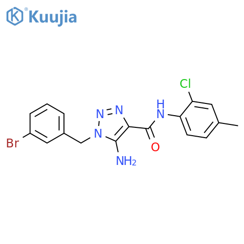 5-amino-1-(3-bromophenyl)methyl-N-(2-chloro-4-methylphenyl)-1H-1,2,3-triazole-4-carboxamide structure