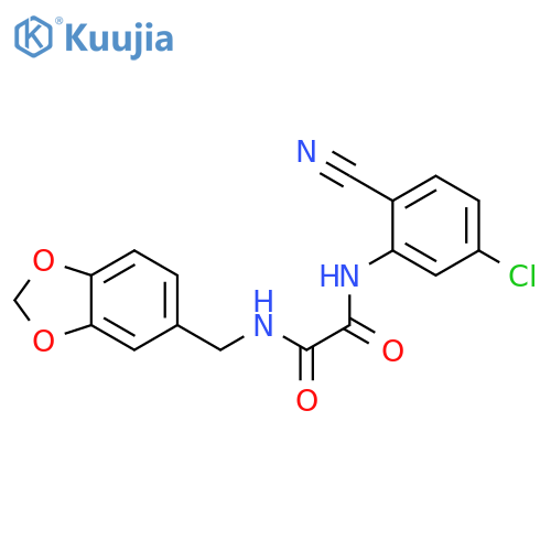 N-(2H-1,3-benzodioxol-5-yl)methyl-N'-(5-chloro-2-cyanophenyl)ethanediamide structure