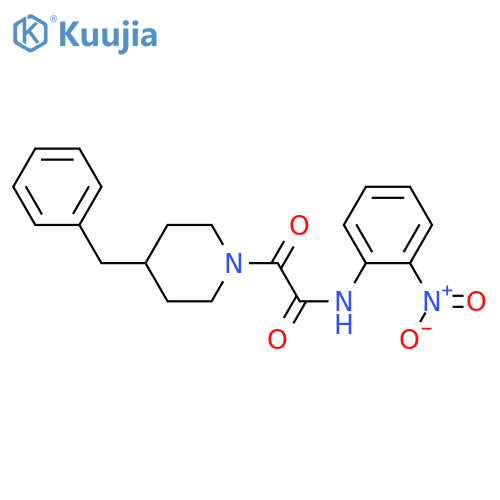 2-(4-benzylpiperidin-1-yl)-N-(2-nitrophenyl)-2-oxoacetamide structure
