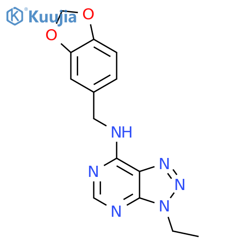 N-(2H-1,3-benzodioxol-5-yl)methyl-3-ethyl-3H-1,2,3triazolo4,5-dpyrimidin-7-amine structure