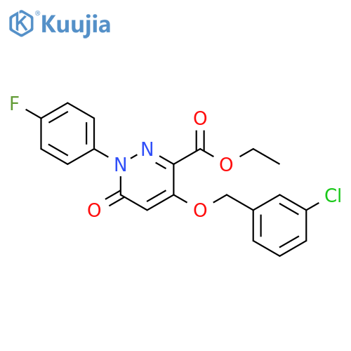 ethyl 4-(3-chlorophenyl)methoxy-1-(4-fluorophenyl)-6-oxo-1,6-dihydropyridazine-3-carboxylate structure