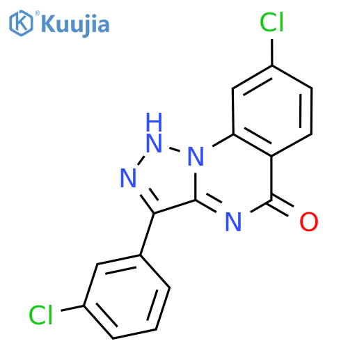 8-chloro-3-(3-chlorophenyl)-4H,5H-1,2,3triazolo1,5-aquinazolin-5-one structure