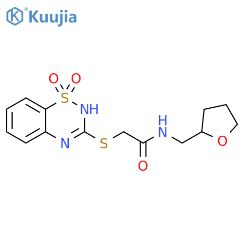 2-(1,1-dioxo-4H-1lambda6,2,4-benzothiadiazin-3-yl)sulfanyl-N-(oxolan-2-yl)methylacetamide structure