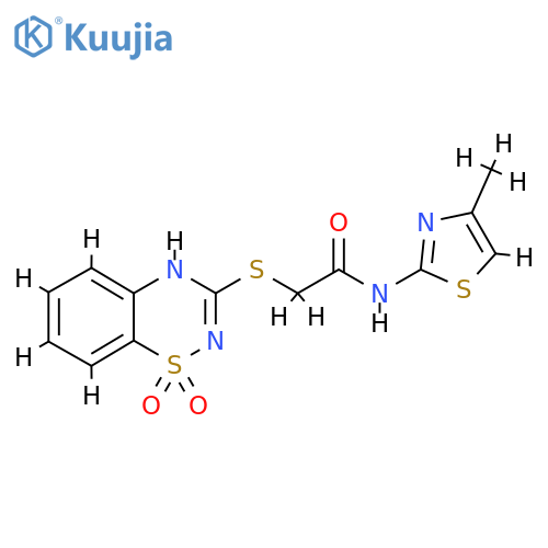 2-(1,1-dioxo-4H-1lambda6,2,4-benzothiadiazin-3-yl)sulfanyl-N-(4-methyl-1,3-thiazol-2-yl)acetamide structure