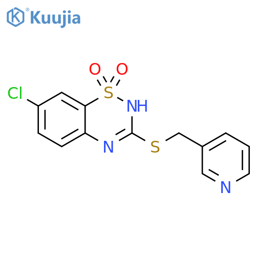 7-chloro-3-{(pyridin-3-yl)methylsulfanyl}-4H-1lambda6,2,4-benzothiadiazine-1,1-dione structure
