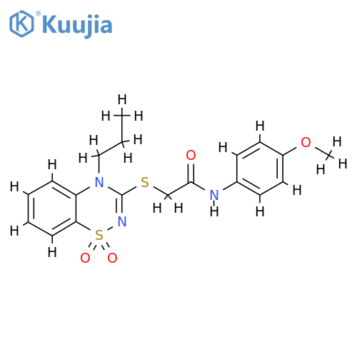 2-(1,1-dioxo-4-propyl-4H-1lambda6,2,4-benzothiadiazin-3-yl)sulfanyl-N-(4-methoxyphenyl)acetamide structure