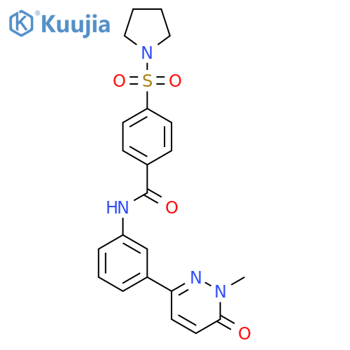 N-3-(1-methyl-6-oxo-1,6-dihydropyridazin-3-yl)phenyl-4-(pyrrolidine-1-sulfonyl)benzamide structure
