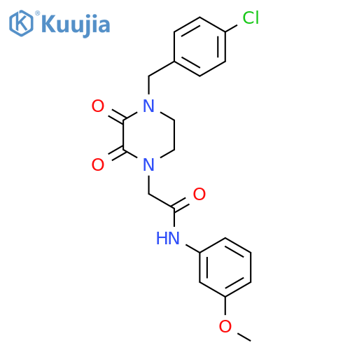 2-{4-(4-chlorophenyl)methyl-2,3-dioxo-1,2,3,4-tetrahydropyrazin-1-yl}-N-(3-methoxyphenyl)acetamide structure