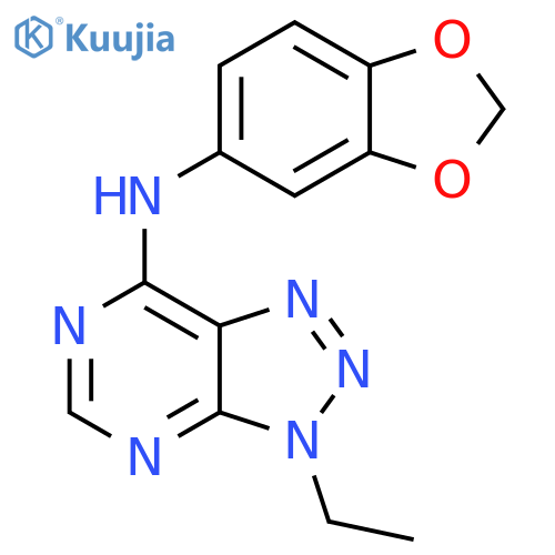 N-(2H-1,3-benzodioxol-5-yl)-3-ethyl-3H-1,2,3triazolo4,5-dpyrimidin-7-amine structure