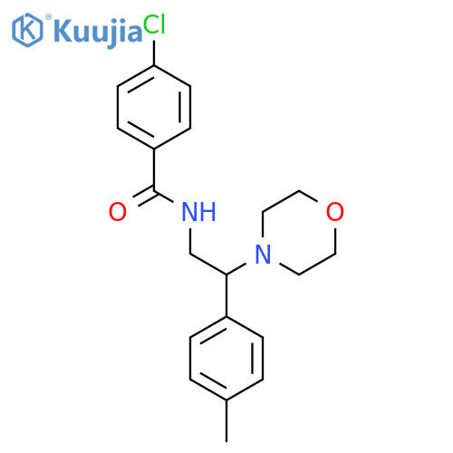 4-chloro-N-2-(4-methylphenyl)-2-(morpholin-4-yl)ethylbenzamide structure