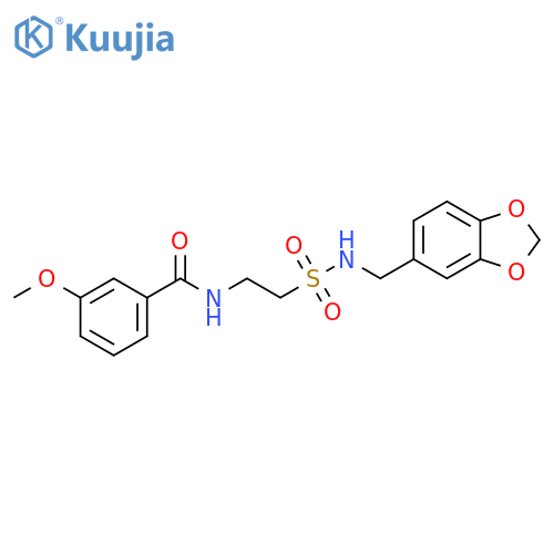 N-(2-{(2H-1,3-benzodioxol-5-yl)methylsulfamoyl}ethyl)-3-methoxybenzamide structure