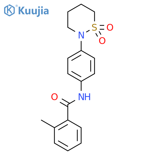 N-4-(1,1-dioxo-1lambda6,2-thiazinan-2-yl)phenyl-2-methylbenzamide structure