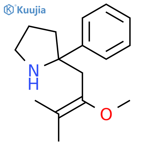 Pyrrolidine,2-(2-methoxy-3-methyl-2-buten-1-yl)-2-phenyl- structure