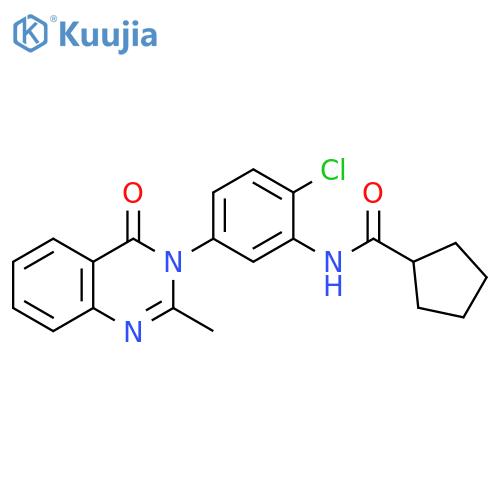 N-2-chloro-5-(2-methyl-4-oxo-3,4-dihydroquinazolin-3-yl)phenylcyclopentanecarboxamide structure