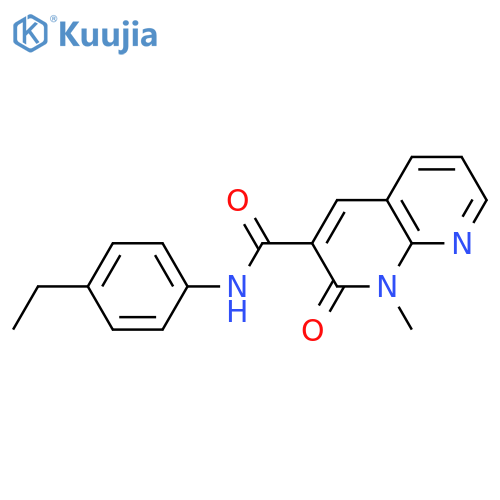 N-(4-ethylphenyl)-1-methyl-2-oxo-1,2-dihydro-1,8-naphthyridine-3-carboxamide structure