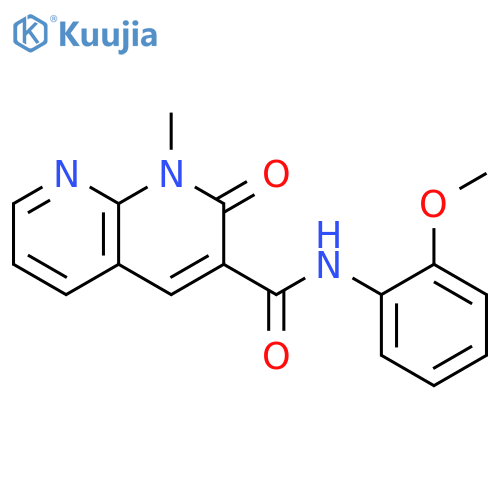N-(2-methoxyphenyl)-1-methyl-2-oxo-1,2-dihydro-1,8-naphthyridine-3-carboxamide structure