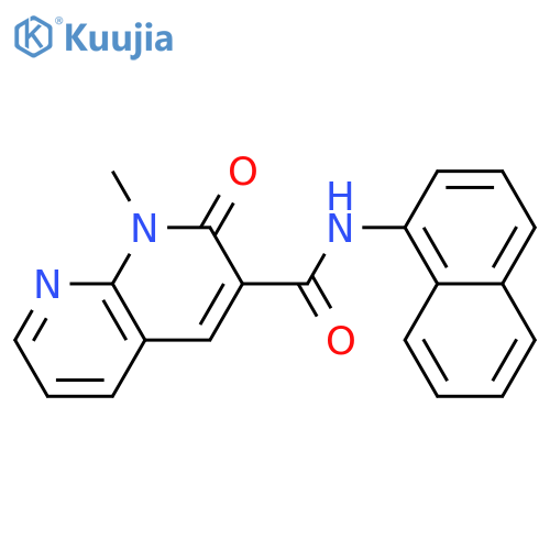 1-methyl-N-(naphthalen-1-yl)-2-oxo-1,2-dihydro-1,8-naphthyridine-3-carboxamide structure