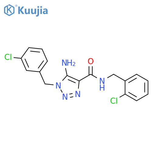 5-amino-N-(2-chlorophenyl)methyl-1-(3-chlorophenyl)methyl-1H-1,2,3-triazole-4-carboxamide structure