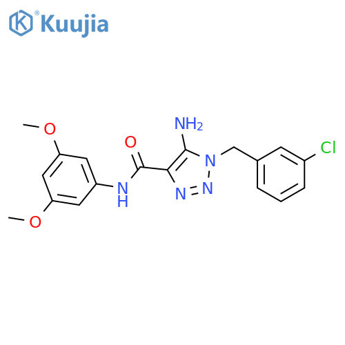 5-amino-1-(3-chlorophenyl)methyl-N-(3,5-dimethoxyphenyl)-1H-1,2,3-triazole-4-carboxamide structure