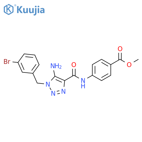 methyl 4-{5-amino-1-(3-bromophenyl)methyl-1H-1,2,3-triazole-4-amido}benzoate structure