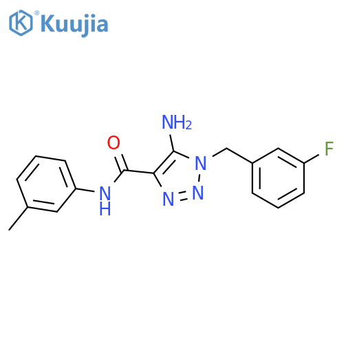 5-amino-1-(3-fluorophenyl)methyl-N-(3-methylphenyl)-1H-1,2,3-triazole-4-carboxamide structure