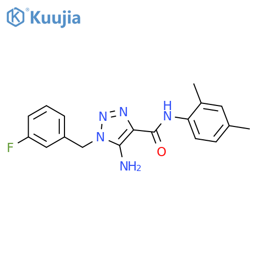 5-amino-N-(2,4-dimethylphenyl)-1-(3-fluorophenyl)methyl-1H-1,2,3-triazole-4-carboxamide structure