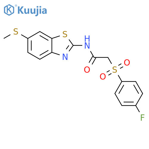 Acetamide, 2-[(4-fluorophenyl)sulfonyl]-N-[6-(methylthio)-2-benzothiazolyl]- structure