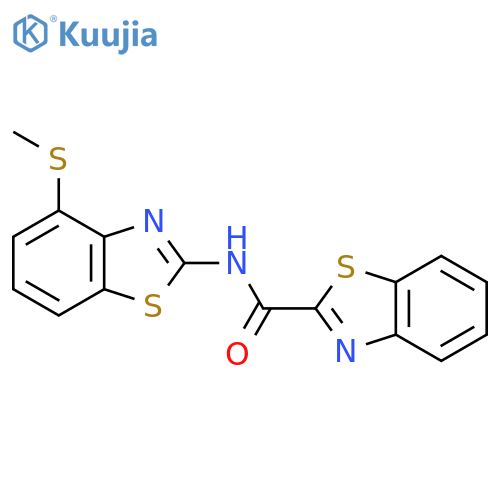 N-4-(methylsulfanyl)-1,3-benzothiazol-2-yl-1,3-benzothiazole-2-carboxamide structure