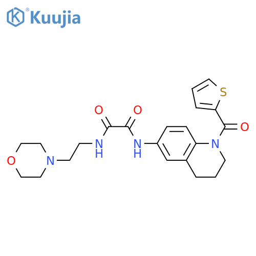 N'-2-(morpholin-4-yl)ethyl-N-1-(thiophene-2-carbonyl)-1,2,3,4-tetrahydroquinolin-6-ylethanediamide structure