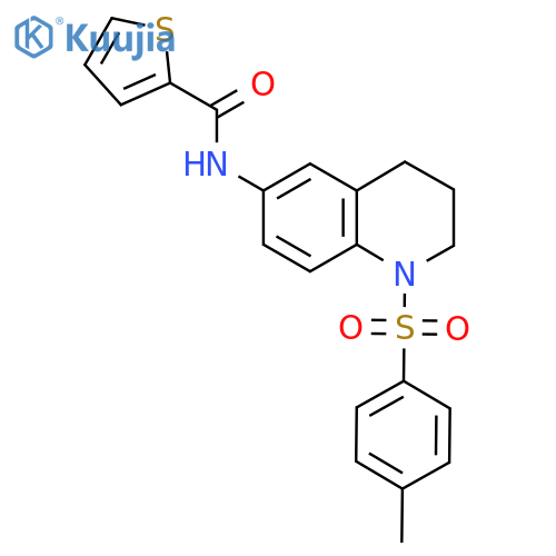 N-1-(4-methylbenzenesulfonyl)-1,2,3,4-tetrahydroquinolin-6-ylthiophene-2-carboxamide structure
