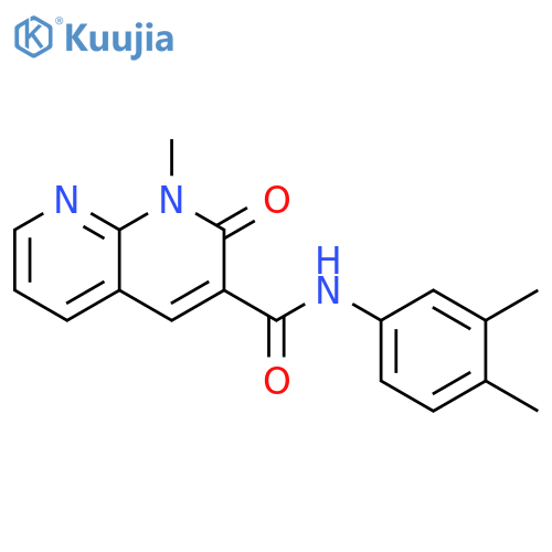 N-(3,4-dimethylphenyl)-1-methyl-2-oxo-1,2-dihydro-1,8-naphthyridine-3-carboxamide structure