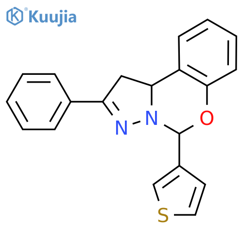 4-phenyl-7-(thiophen-3-yl)-8-oxa-5,6-diazatricyclo7.4.0.0^{2,6}trideca-1(9),4,10,12-tetraene structure