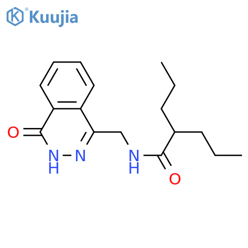 N-(4-oxo-3,4-dihydrophthalazin-1-yl)methyl-2-propylpentanamide structure