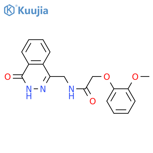 2-(2-methoxyphenoxy)-N-(4-oxo-3,4-dihydrophthalazin-1-yl)methylacetamide structure