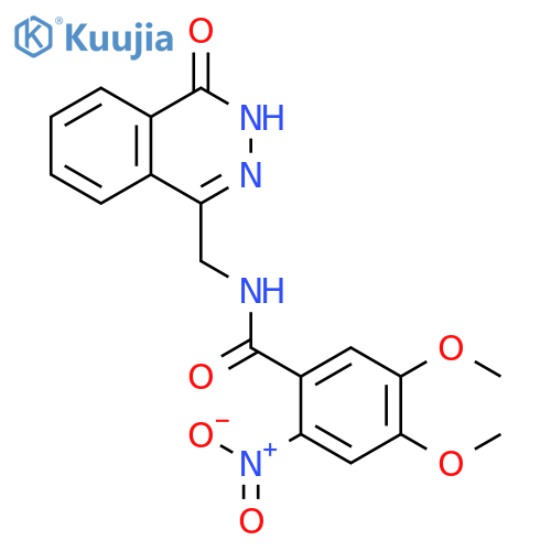 4,5-dimethoxy-2-nitro-N-(4-oxo-3,4-dihydrophthalazin-1-yl)methylbenzamide structure
