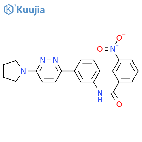 3-nitro-N-[3-(6-pyrrolidin-1-ylpyridazin-3-yl)phenyl]benzamide structure