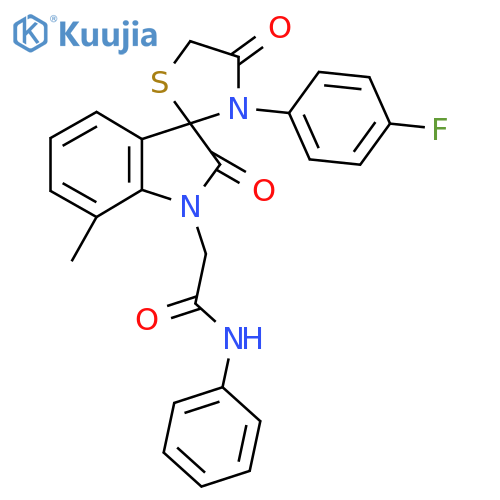 2-3'-(4-fluorophenyl)-7-methyl-2,4'-dioxo-1,2-dihydrospiroindole-3,2'-1,3thiazolidine-1-yl-N-phenylacetamide structure