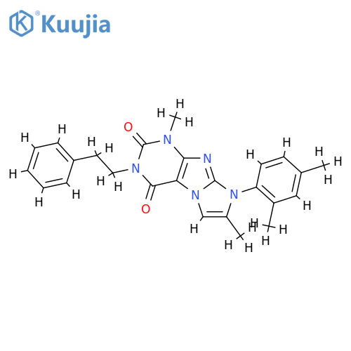 8-(2,4-dimethylphenyl)-1,7-dimethyl-3-(2-phenylethyl)-1H,2H,3H,4H,8H-imidazo1,2-gpurine-2,4-dione structure