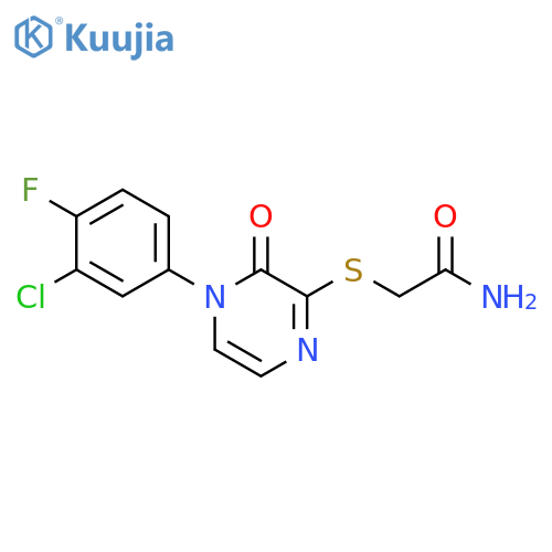 2-{4-(3-chloro-4-fluorophenyl)-3-oxo-3,4-dihydropyrazin-2-ylsulfanyl}acetamide structure