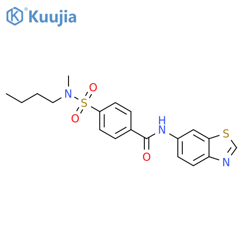 N-(1,3-benzothiazol-6-yl)-4-butyl(methyl)sulfamoylbenzamide structure