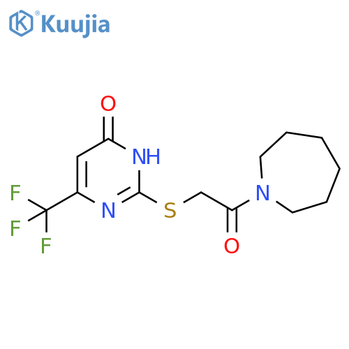 2-{2-(azepan-1-yl)-2-oxoethylsulfanyl}-6-(trifluoromethyl)-3,4-dihydropyrimidin-4-one structure