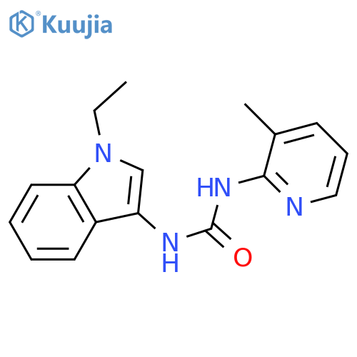 3-(1-ethyl-1H-indol-3-yl)-1-(3-methylpyridin-2-yl)urea structure