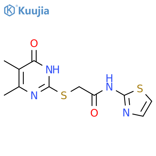 2-(4,5-dimethyl-6-oxo-1,6-dihydropyrimidin-2-yl)sulfanyl-N-(1,3-thiazol-2-yl)acetamide structure