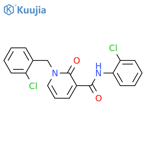 N-(2-chlorophenyl)-1-(2-chlorophenyl)methyl-2-oxo-1,2-dihydropyridine-3-carboxamide structure