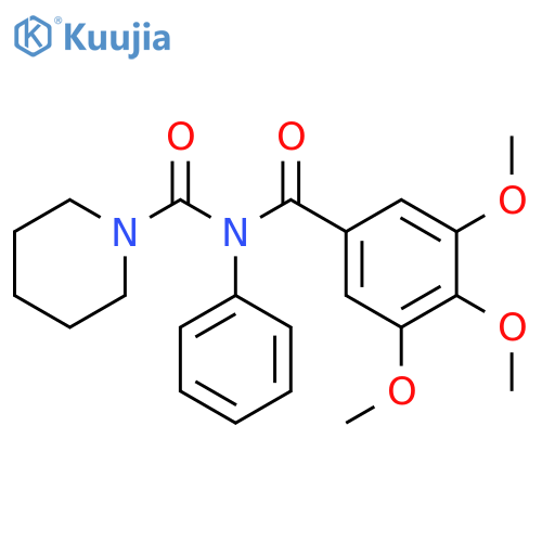 N-phenyl-N-(3,4,5-trimethoxybenzoyl)piperidine-1-carboxamide structure
