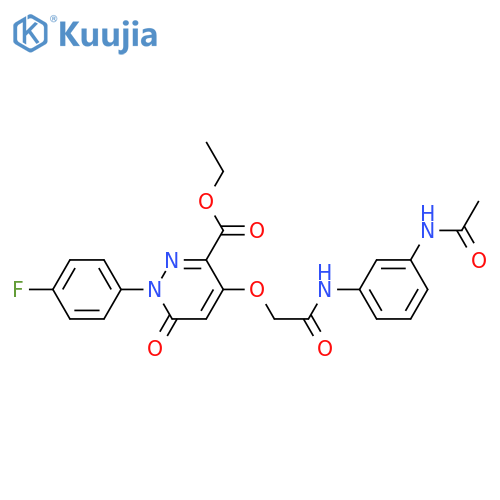 ethyl 4-{(3-acetamidophenyl)carbamoylmethoxy}-1-(4-fluorophenyl)-6-oxo-1,6-dihydropyridazine-3-carboxylate structure