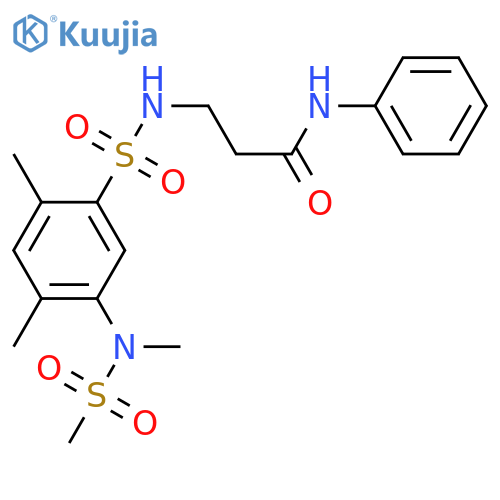 3-2,4-dimethyl-5-(N-methylmethanesulfonamido)benzenesulfonamido-N-phenylpropanamide structure