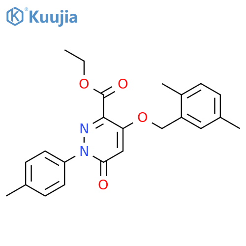 ethyl 4-(2,5-dimethylphenyl)methoxy-1-(4-methylphenyl)-6-oxo-1,6-dihydropyridazine-3-carboxylate structure